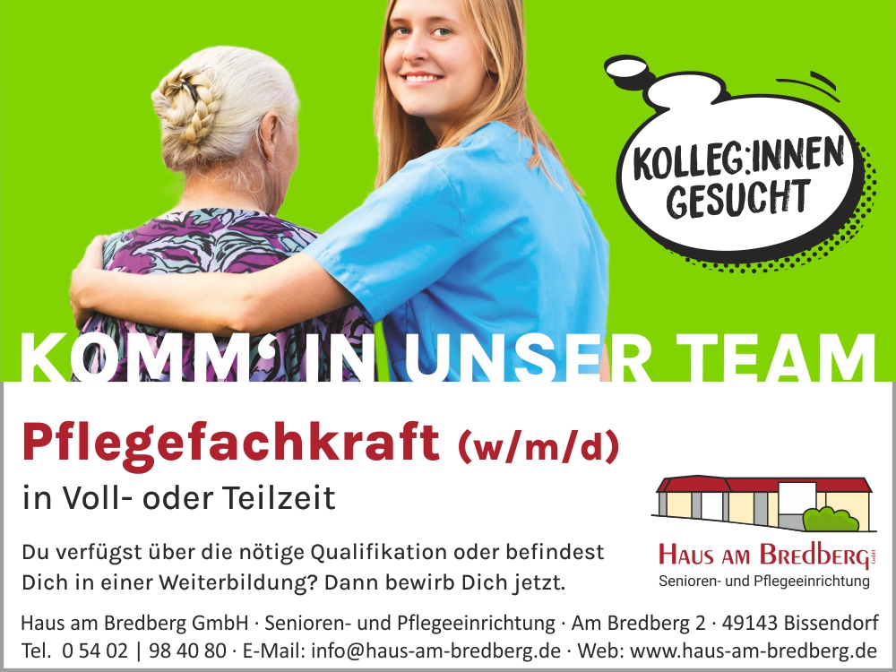 Stellenanzeige Pflegefachkraft gesucht